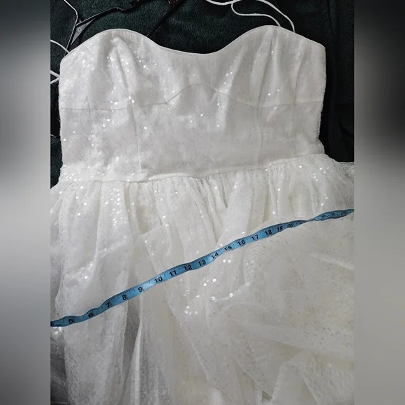 NWT Selkie Strapless White Sequin Dress (Frosted Degas Dress) - Picture 13 of 13